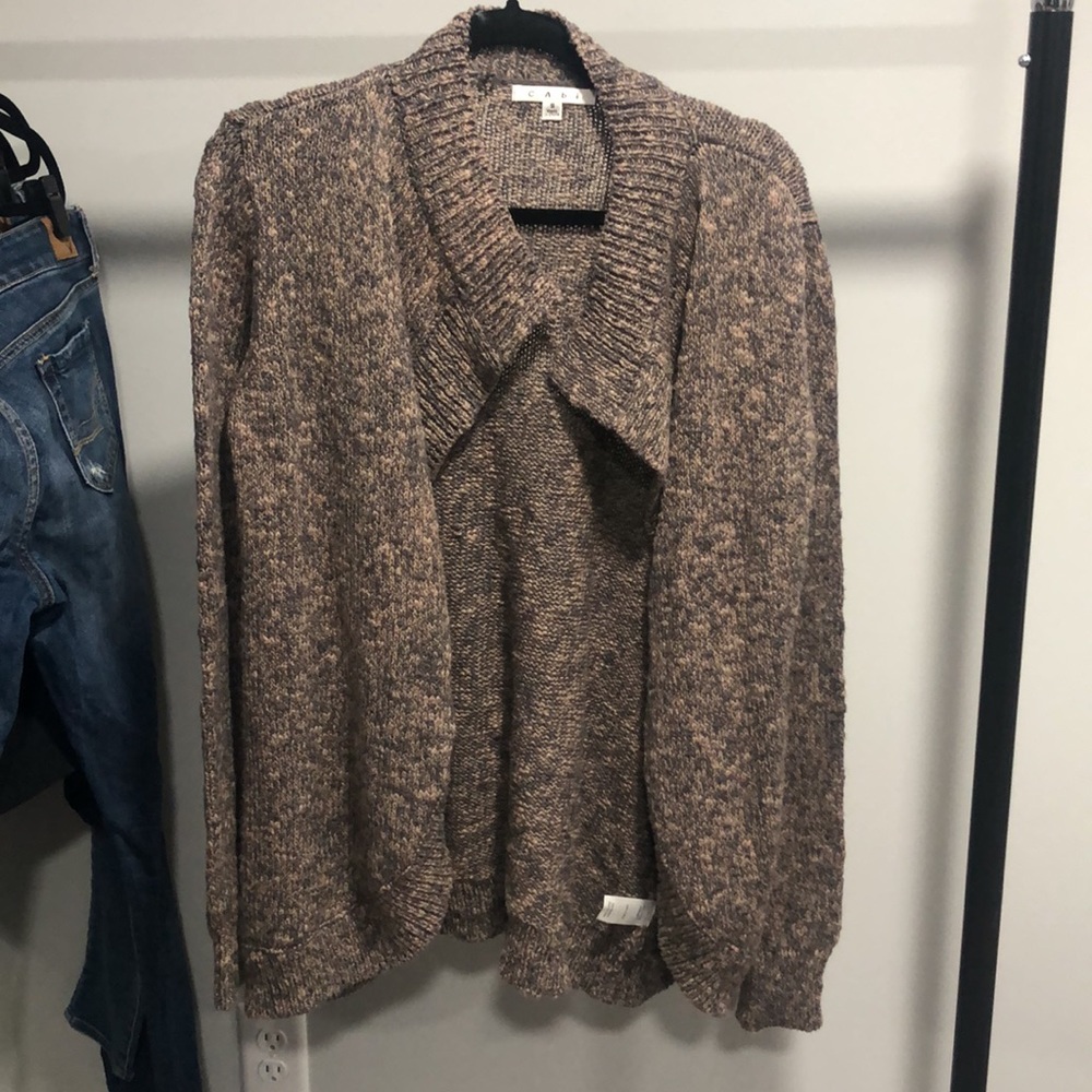 CABI swear by sweater brown marled open front cardigan E8 - Picture 2 of 8